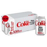 Diet Coke 8 x 330ml Cans (6 + 2 x 330ml Extra Free) (Case of 3)  Honesty Sales U.K